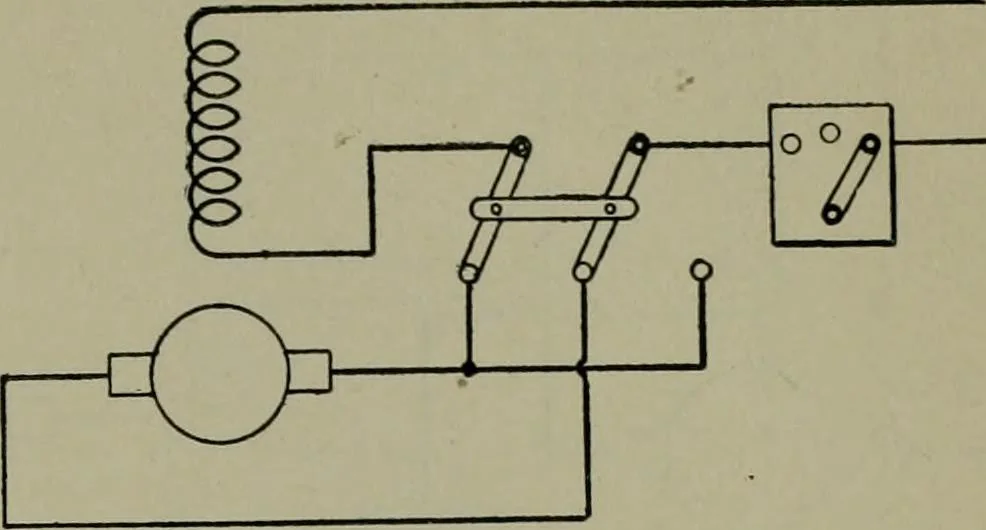 An illustration from Wiring diagrams of electrical apparatus and installations, 1913, leaf 104
