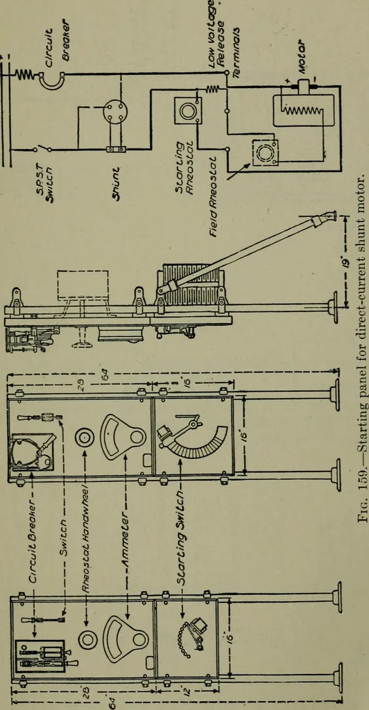 An illustration from Wiring diagrams of electrical apparatus and installations, 1913, leaf 110