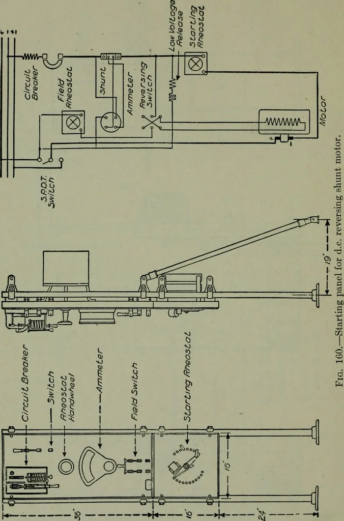 An illustration from Wiring diagrams of electrical apparatus and installations, 1913, leaf 111