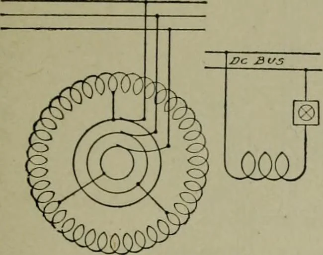 An illustration from Wiring diagrams of electrical apparatus and installations, 1913, leaf 114