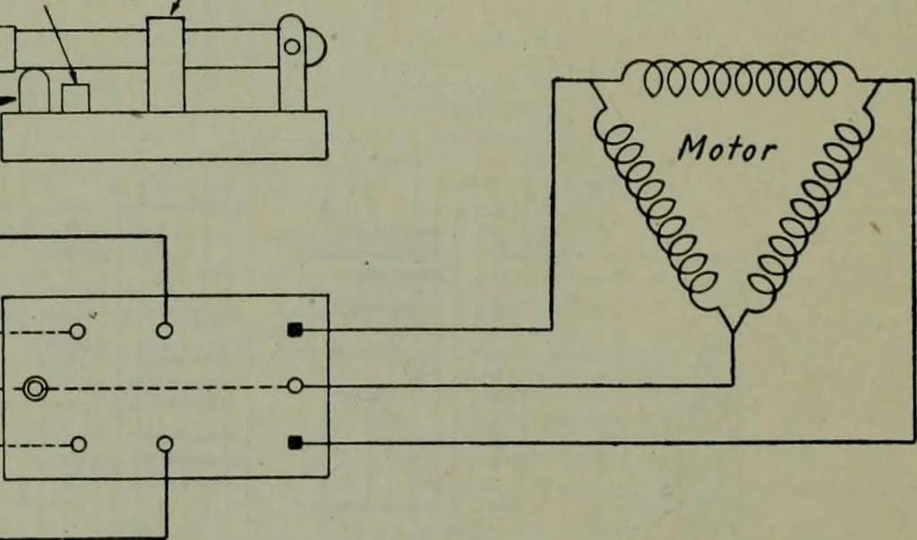 An illustration from Wiring diagrams of electrical apparatus and installations, 1913, leaf 121