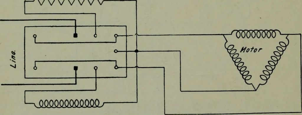 An illustration from Wiring diagrams of electrical apparatus and installations, 1913, leaf 123