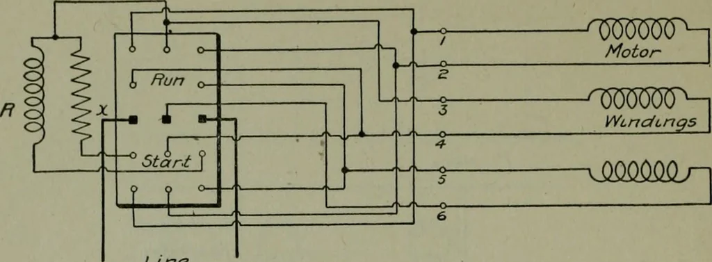 An illustration from Wiring diagrams of electrical apparatus and installations, 1913, leaf 125