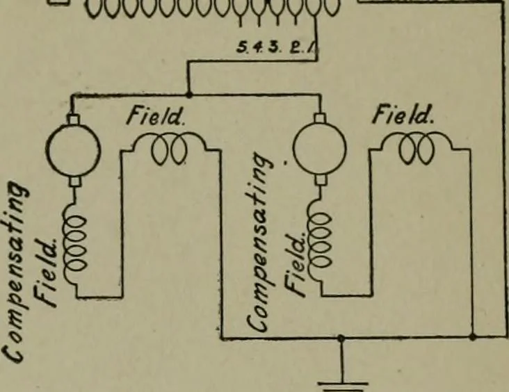 An illustration from Wiring diagrams of electrical apparatus and installations, 1913, leaf 126
