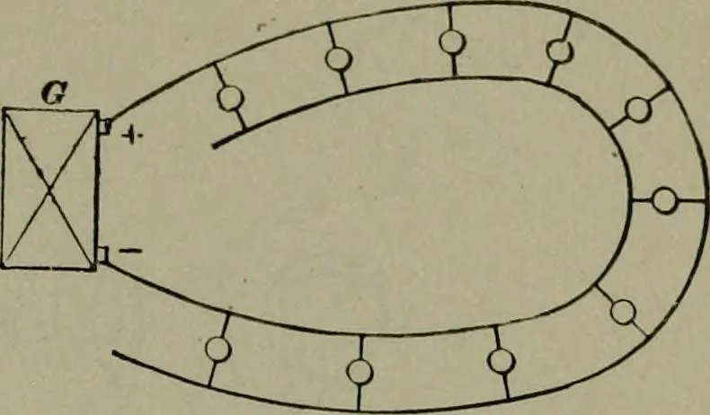 An illustration from Wiring diagrams of electrical apparatus and installations, 1913, leaf 130
