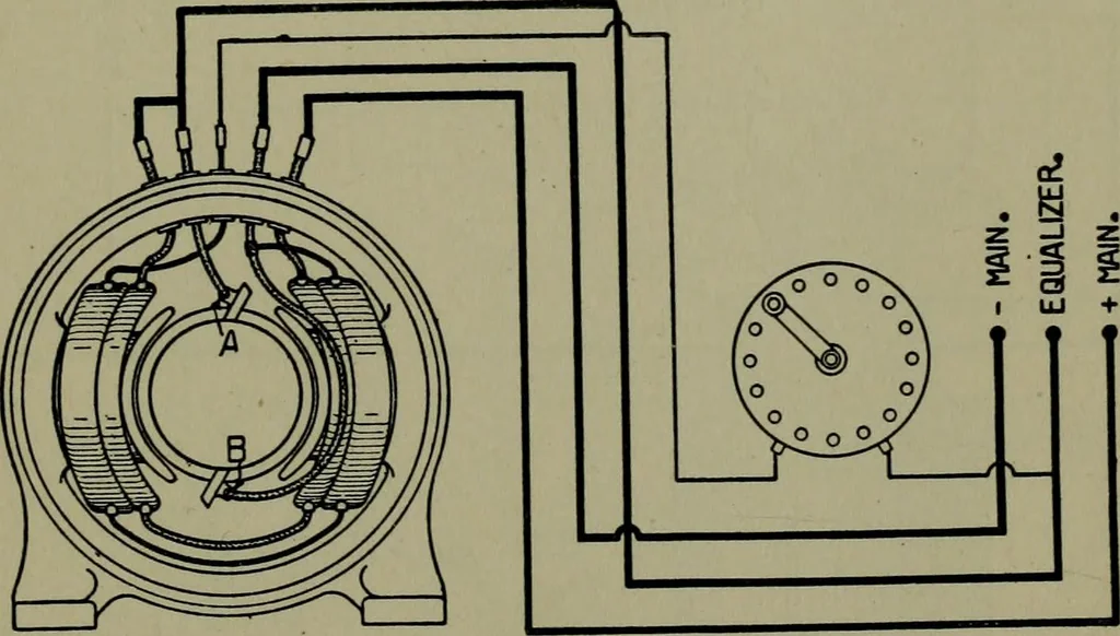 An illustration from Wiring diagrams of electrical apparatus and installations, 1913, leaf 14