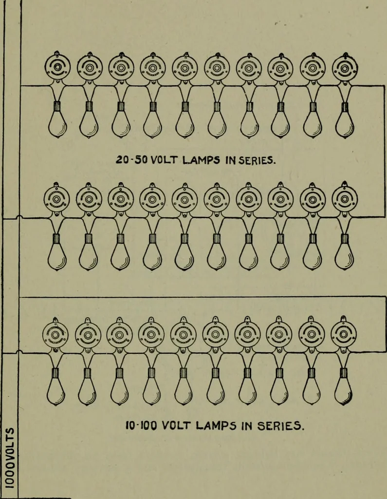 An illustration from Wiring diagrams of electrical apparatus and installations, 1913, leaf 146