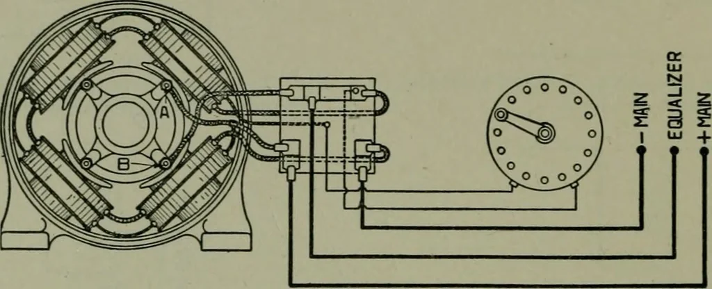 An illustration from Wiring diagrams of electrical apparatus and installations, 1913, leaf 15