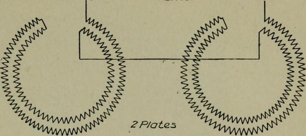 An illustration from Wiring diagrams of electrical apparatus and installations, 1913, leaf 156