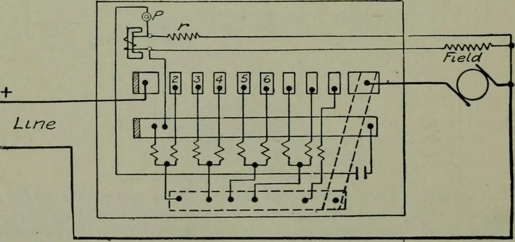 An illustration from Wiring diagrams of electrical apparatus and installations, 1913, leaf 161