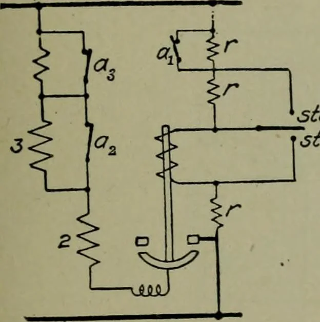 An illustration from Wiring diagrams of electrical apparatus and installations, 1913, leaf 164