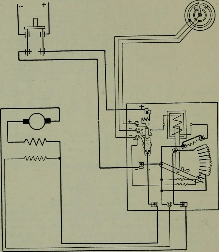An illustration from Wiring diagrams of electrical apparatus and installations, 1913, leaf 165