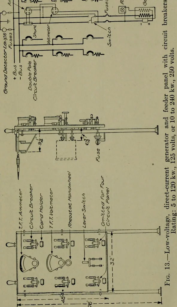 An illustration from Wiring diagrams of electrical apparatus and installations, 1913, leaf 18
