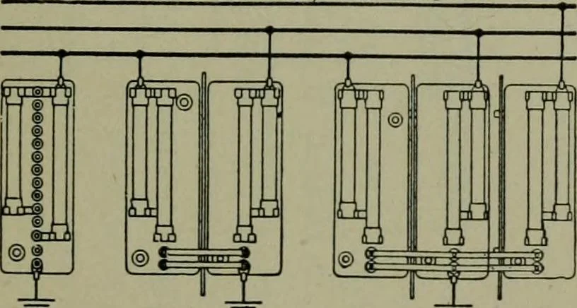 An illustration from Wiring diagrams of electrical apparatus and installations, 1913, leaf 188