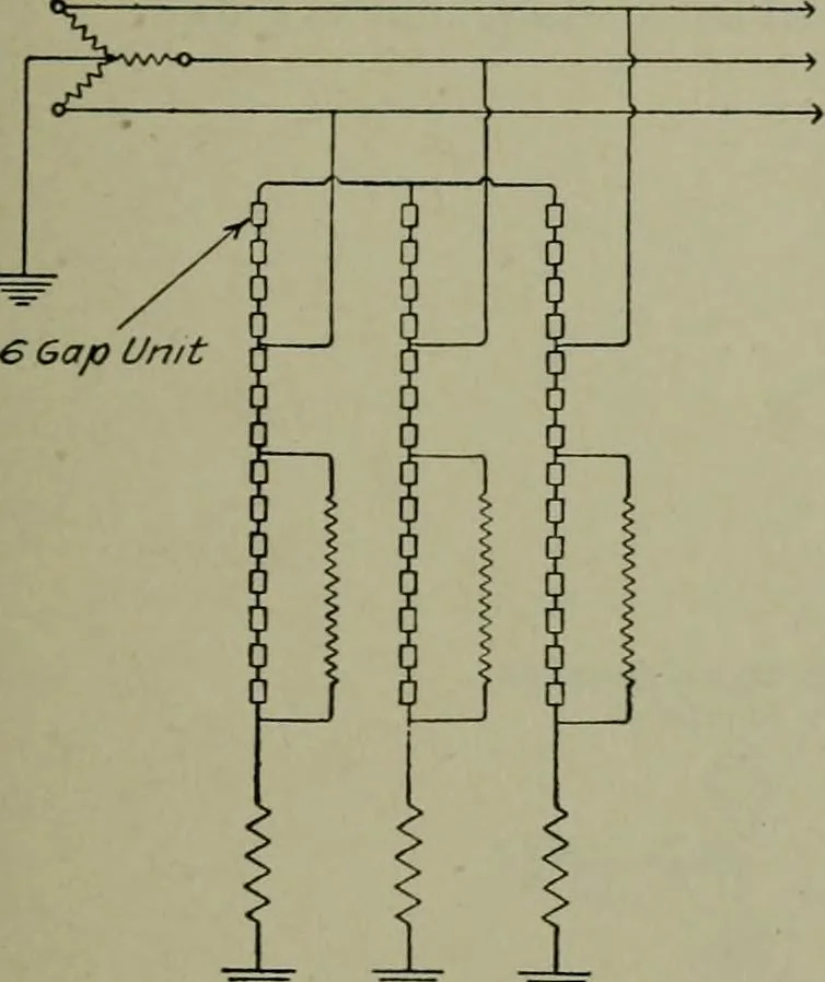 An illustration from Wiring diagrams of electrical apparatus and installations, 1913, leaf 190