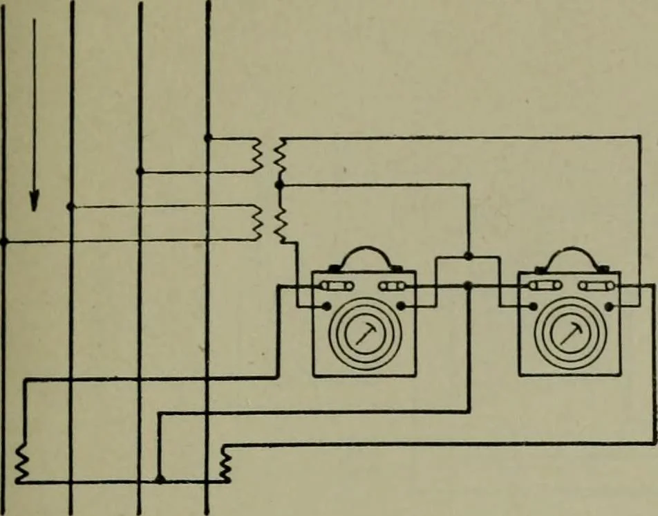 An illustration from Wiring diagrams of electrical apparatus and installations, 1913, leaf 198