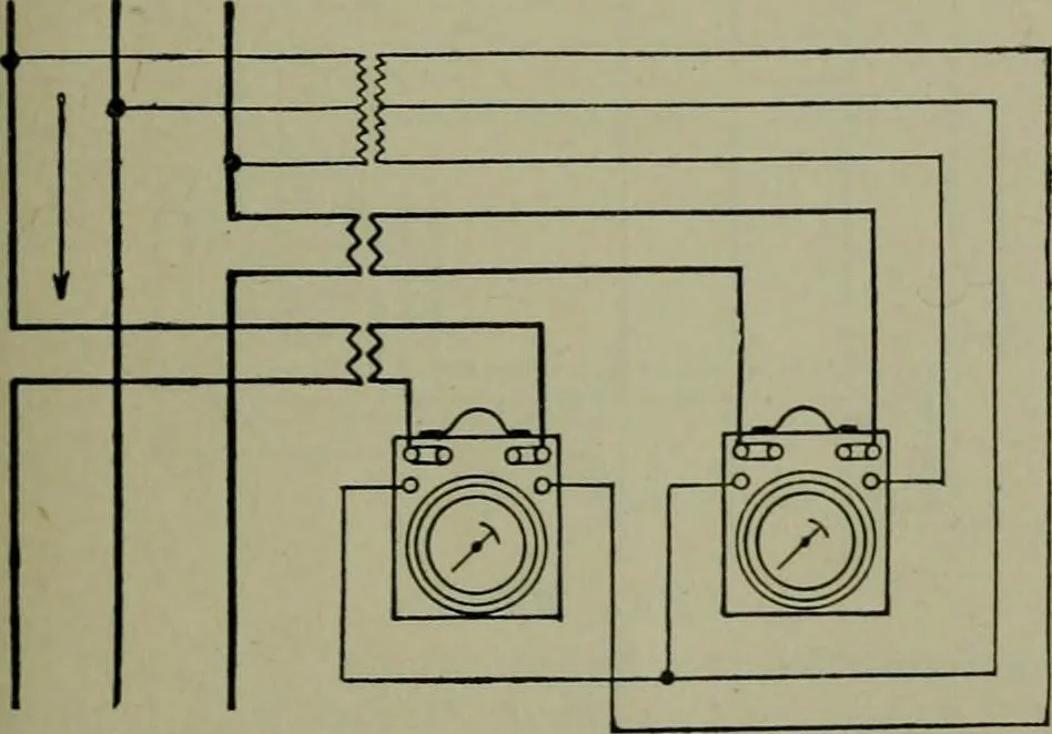 An illustration from Wiring diagrams of electrical apparatus and installations, 1913, leaf 198