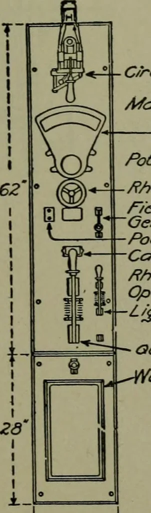 An illustration from Wiring diagrams of electrical apparatus and installations, 1913, leaf 20