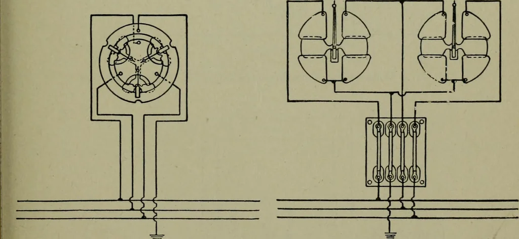 An illustration from Wiring diagrams of electrical apparatus and installations, 1913, leaf 204