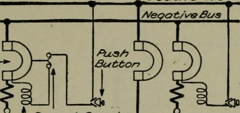An illustration from Wiring diagrams of electrical apparatus and installations, 1913, leaf 222