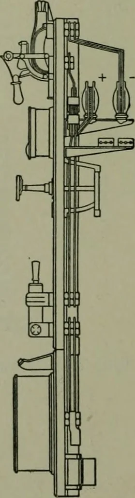 An illustration from Wiring diagrams of electrical apparatus and installations, 1913, leaf 23