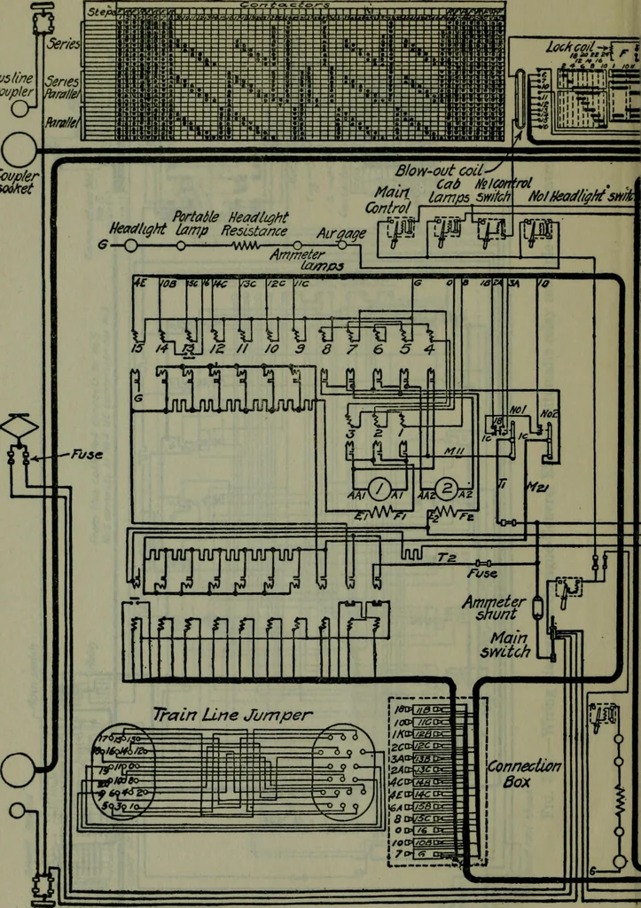 An illustration from Wiring diagrams of electrical apparatus and installations, 1913, leaf 237