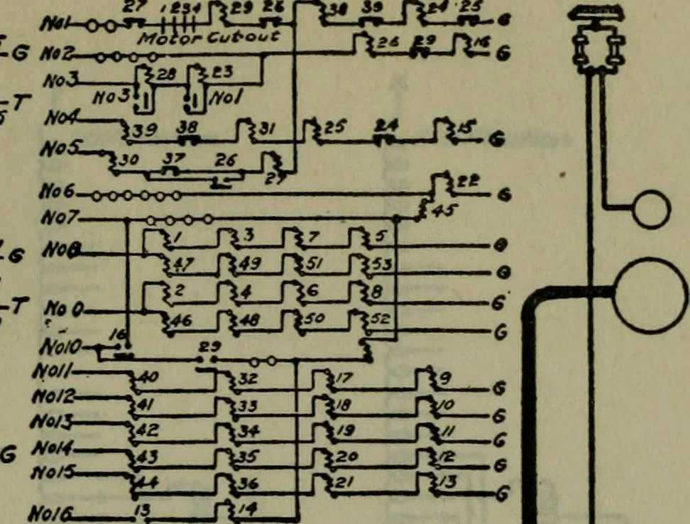An illustration from Wiring diagrams of electrical apparatus and installations, 1913, leaf 238