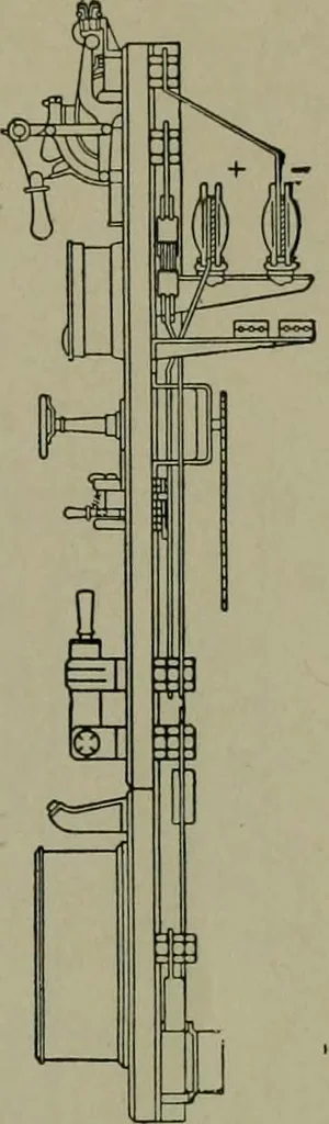 An illustration from Wiring diagrams of electrical apparatus and installations, 1913, leaf 24