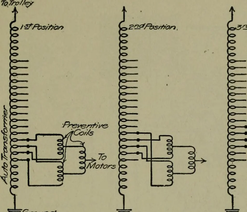 An illustration from Wiring diagrams of electrical apparatus and installations, 1913, leaf 240
