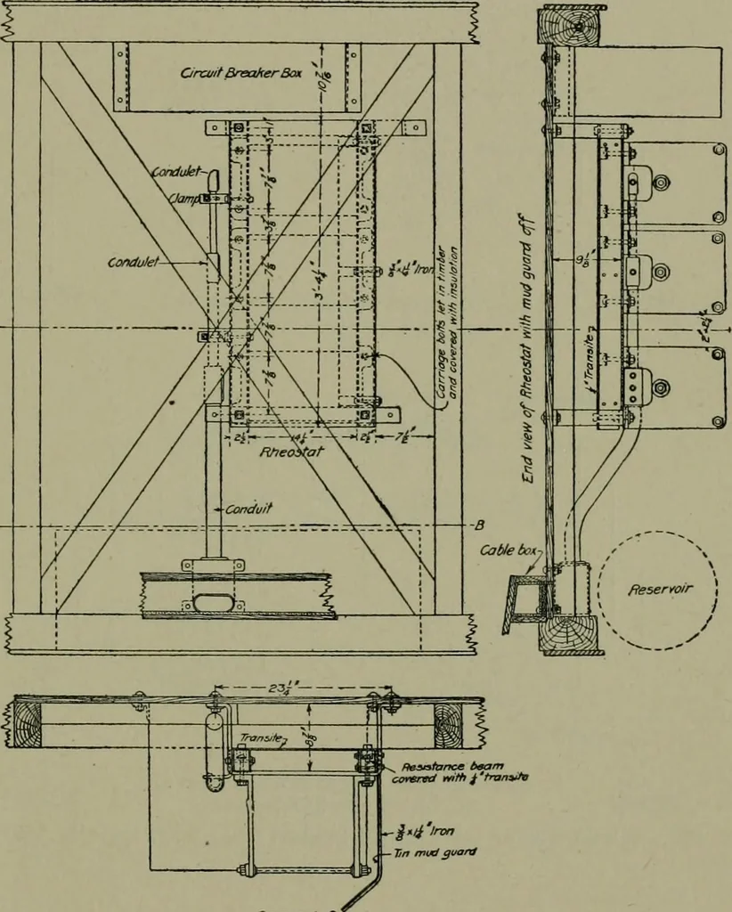 An illustration from Wiring diagrams of electrical apparatus and installations, 1913, leaf 250