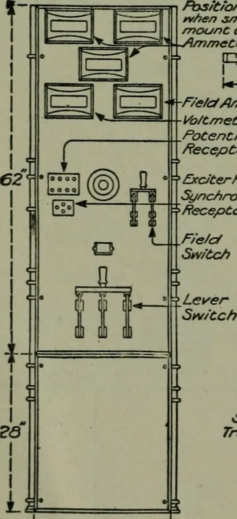 An illustration from Wiring diagrams of electrical apparatus and installations, 1913, leaf 33