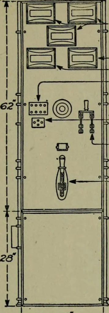An illustration from Wiring diagrams of electrical apparatus and installations, 1913, leaf 34