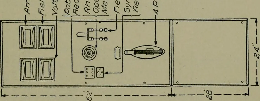 An illustration from Wiring diagrams of electrical apparatus and installations, 1913, leaf 36