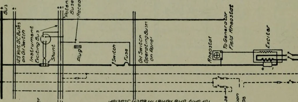 An illustration from Wiring diagrams of electrical apparatus and installations, 1913, leaf 37