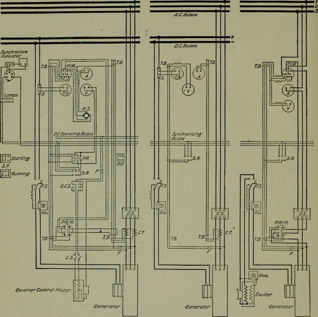 An illustration from Wiring diagrams of electrical apparatus and installations, 1913, leaf 41