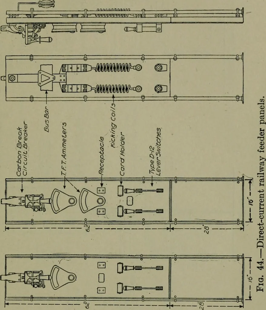 An illustration from Wiring diagrams of electrical apparatus and installations, 1913, leaf 44