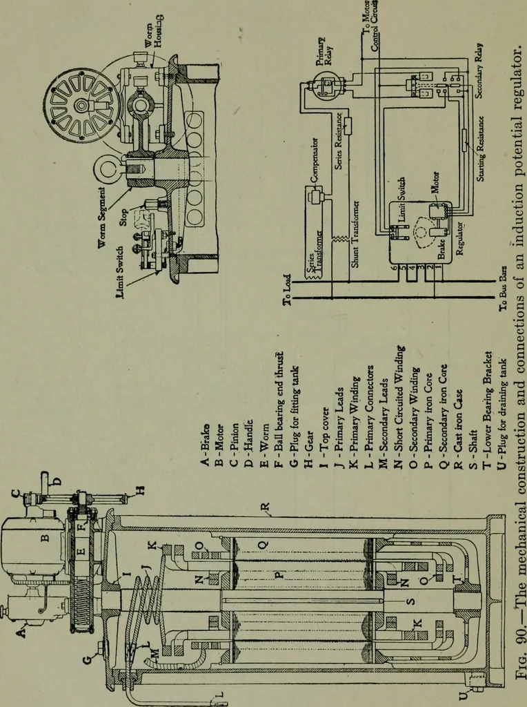 An illustration from Wiring diagrams of electrical apparatus and installations, 1913, leaf 65
