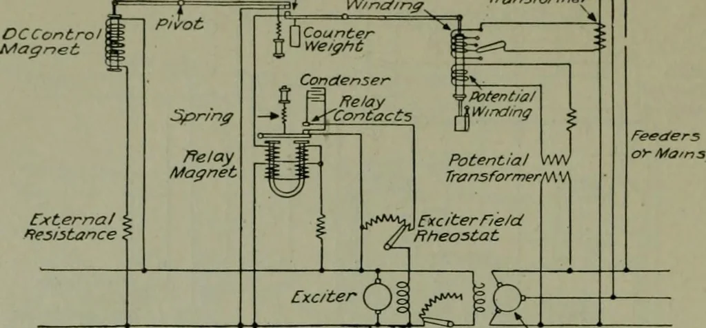 An illustration from Wiring diagrams of electrical apparatus and installations, 1913, leaf 69