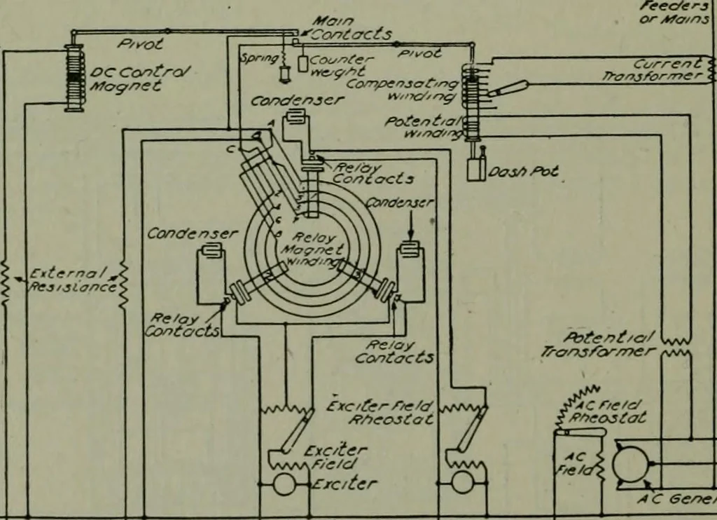 An illustration from Wiring diagrams of electrical apparatus and installations, 1913, leaf 69