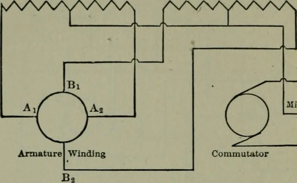 An illustration from Wiring diagrams of electrical apparatus and installations, 1913, leaf 77