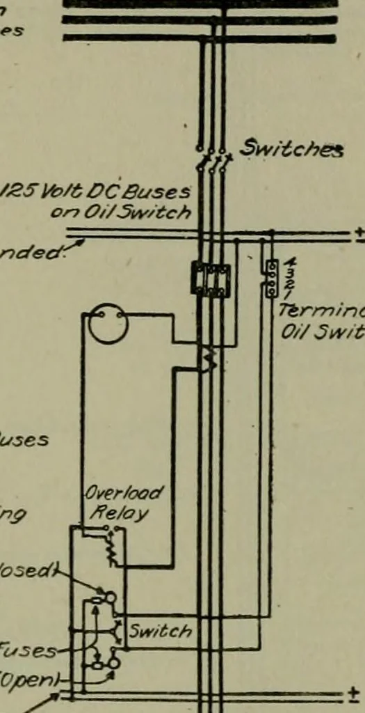 An illustration from Wiring diagrams of electrical apparatus and installations, 1913, leaf 78