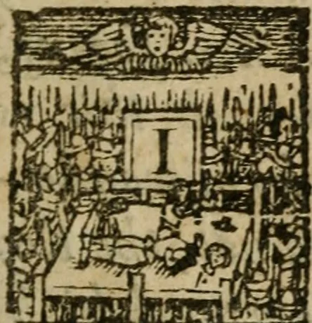 An illustration from The wise-mans crown, or, The glory of the rosie-cross : shewing the wonderful power of nature, with the full discovery of the true coelum terrae, or first matter of metals, and their preparations into incredible medicines or elixirs that cure all diseases in young or old : with the regio lucis, and holy houshold of rosie crucian philosophers, 1664, leaf 8
