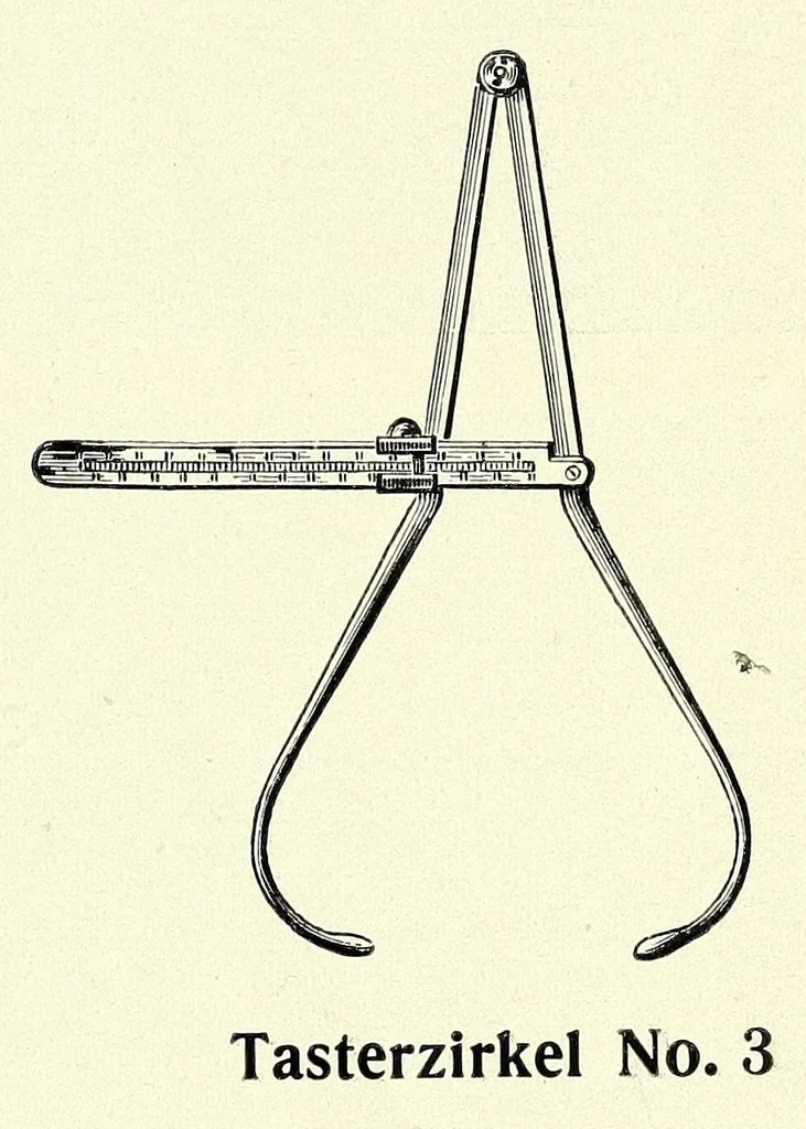 An illustration from Wissenschaftliche Messinstrumente für Anthropologie nach Prof. Dr. Rud. Martin und für Orthopädie nach Dr. Wilhelm Schulthess, 1911, leaf 11