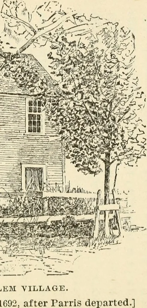 An illustration from Witchcraft in Salem village in 1692 : together with some account of other witchcraft prosecutions in New England and elsewhere, 1892, leaf 54