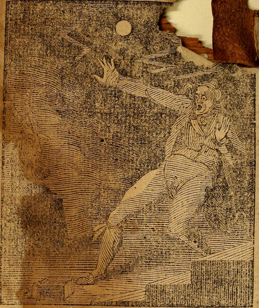 An illustration from Witchcraft: or The art of fortune-telling unveiled: from the low ambition of the celebrated Mary Pitcher, to the more elevated, but equally vague pretensions of the injudicious astrologer., 1805, leaf 1