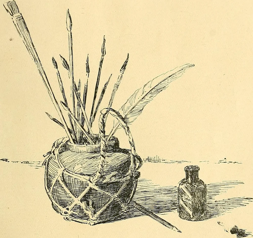 An illustration from With brush and pen : suggestions for some of the newer phases of public school art instruction, 1897, leaf 12