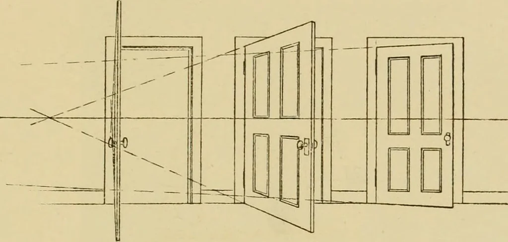 An illustration from The W. Martin Johnson school of art. Elementary instruction in color, perspective, lights and shadows, pen drawing and composition, 1909, leaf 44