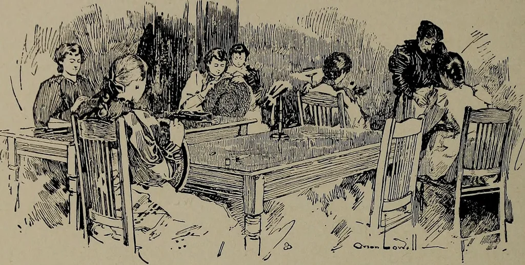 An illustration from The woman's book : dealing practically with the modern conditions of home-life, self-support, education, opportunties, and every-day problems, 1894, leaf 85
