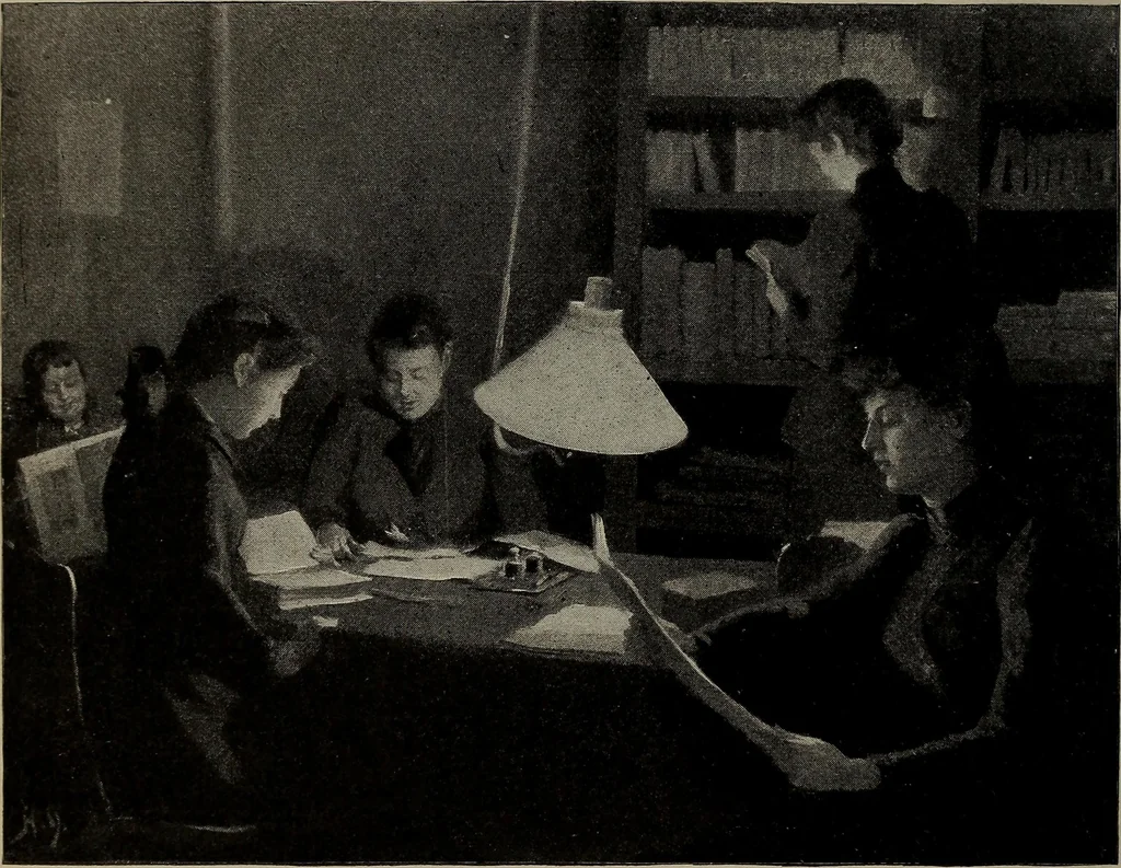 An illustration from The woman's book : dealing practically with the modern conditions of home-life, self-support, education, opportunties, and every-day problems, 1894, leaf 225