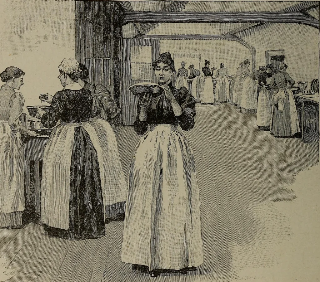 An illustration from The woman's book : dealing practically with the modern conditions of home-life, self-support, education, opportunties, and every-day problems, 1894, leaf 235